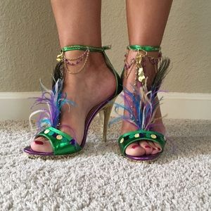 Mardi Gras heels  💜💚💛